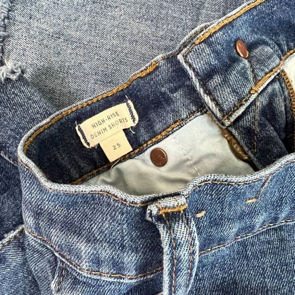 Madewell High Rise Denim Jeans Shorts cut off  stretch - Picture 4 of 5